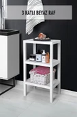 3 Katlı Beyaz Raf Kitaplık & Banyo Düzenleyicisi 73,5 cm thumbnail 1