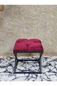 Siyah Boyalı 45 cm x 45 cm Çaprazlı Puf Bench Oturak Bordo Renk 45 x 45 Boyut/Ebat thumbnail 2