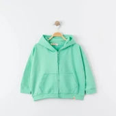 Unisex %100 Pamuk Oversize Kapüşonlu Fermuarlı Sweatshirt - 9