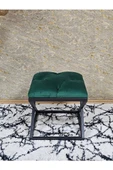 Siyah Boyalı 45 cm x 45 cm Çaprazlı Puf Bench Oturak Yeşil Renk 45 x 45 Boyut/Ebat thumbnail 2