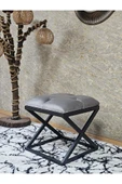 Siyah Boyalı 45 cm x 45 cm Çaprazlı Puf Bench Oturak Gri Renk 45 x 45 Boyut/Ebat thumbnail 1