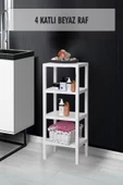 4 Katlı Beyaz Raf Kitaplık & Banyo Düzenleyicisi 100 cm thumbnail 1