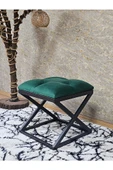 Siyah Boyalı 45 cm x 45 cm Çaprazlı Puf Bench Oturak Yeşil Renk 45 x 45 Boyut/Ebat thumbnail 1