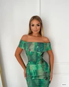 Kadın Madonna Yaka Tül Elbise thumbnail 1