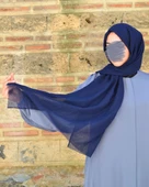 Konfor Bambu Şal Lacivert– Tok Duruşlu, Kaymaz - 1