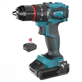 Kömürsüz Darbeli Akülü Vidalama Çift Batarya Li-ion Batarya 20 V 2.0 Ah Hızlı Şarj Metal Mandren thumbnail 9