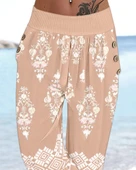 Kadın Beli Lastikli Etnik Desenli Kapri Süprem Pantolon thumbnail 3