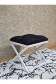 Beyaz Boyalı 45 cm x 45 cm Çaprazlı Puf Bench Oturak Siyah Renk 45 x 45 Boyut/Ebat thumbnail 3