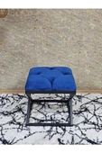 Siyah Boyalı 45 cm x 45 cm Çaprazlı Puf Bench Oturak Mavi Renk 45 x 45 Boyut/Ebat - 2