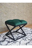 Siyah Boyalı 45 cm x 45 cm Çaprazlı Puf Bench Oturak Yeşil Renk 45 x 45 Boyut/Ebat thumbnail 3