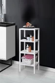 4 Katlı Beyaz Raf Kitaplık & Banyo Düzenleyicisi 100 cm thumbnail 2