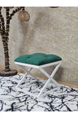 Beyaz Boyalı 45 cm x 45 cm Çaprazlı Puf Bench Oturak Yeşil Renk 45 x 45 Boyut/Ebat thumbnail 1
