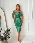 Kadın Madonna Yaka Tül Elbise thumbnail 2