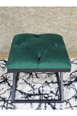 Siyah Boyalı 45 cm x 45 cm Çaprazlı Puf Bench Oturak Yeşil Renk 45 x 45 Boyut/Ebat thumbnail 4