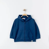 Unisex %100 Pamuk Oversize Kapüşonlu Fermuarlı Sweatshirt - 7