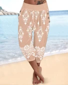 Kadın Beli Lastikli Etnik Desenli Kapri Süprem Pantolon thumbnail 1