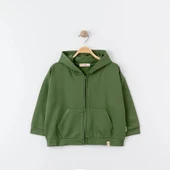 Unisex %100 Pamuk Oversize Kapüşonlu Fermuarlı Sweatshirt - 5