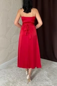 Kırmızı Taş Askılı Prenses Elbise thumbnail 4