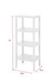 4 Katlı Beyaz Raf Kitaplık & Banyo Düzenleyicisi 100 cm thumbnail 3