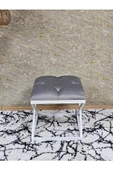 Beyaz Boyalı 45 cm x 45 cm Çaprazlı Puf Bench Oturak Gri Renk 45 x 45 Boyut/Ebat thumbnail 2