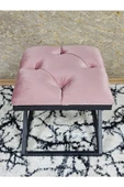 Siyah Boyalı 45 cm x 45 cm Çaprazlı Puf Bench Oturak Pembe Renk 45 x 45 Boyut/Ebat thumbnail 4