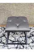 Siyah Boyalı 45 cm x 45 cm Çaprazlı Puf Bench Oturak Gri Renk 45 x 45 Boyut/Ebat thumbnail 4