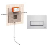 Vitra Gömme Rezervuar, İnce Çift Kademeli, Hela taşları İçin Set, 3/6 Litre (Parlak Krom Kumanda Paneli Dahil) 800-2029 - 1