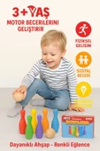 Çocuklar İçin Ahşap Bowling Seti ve Eğitici Ürün El Becersini Geliştirir Motor Beceri Katkı Sağlar - 2