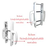 Plastik Wc Banyo Kapı Kolu Tutamağı İçi Metal Plastik Tutma Kol Sağa Sola Uyumlu 1 Çift thumbnail 3
