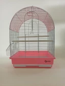 Dayang 2 Kapılı Davul Kuş Kafes 35x28x46 cm Pembe - 1