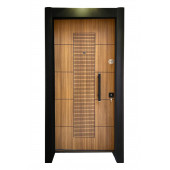 Tezwood 1593 Statik Kasalı Rustik Çizgili Model Çelik Kapı, Daire Kapısı, Villa Kapısı thumbnail 1