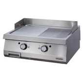 Öztiryakiler Gazlı Grill Plate, Yarı Oluklu, Sert Krom Kaplı, 80x90x30 Cm, Ogg 8090 1/2 N - 1