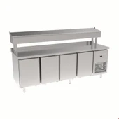 İnoksan Sgb240s -Paslanmaz Tablalı 4 Kapılı Pizza Hazırlık Ünitesi / Boru Ayaklı - 1