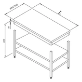 Öztiryakiler Çalışma Tezgahıara Raflı Sırtsız Demonte 60x70 Cm - 1