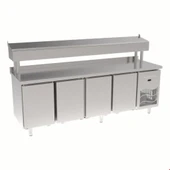 İnoksan Sgb240rs-Paslanmaz Tablalı 4 Kapılı Pizza Hazırlık Ünitesi / Boru Ayaklı - 1