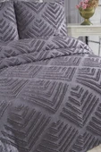 Çeyiz Diyarı Pine 3 Parça Çift Kişilik Pike Takımı Antrasit - 2