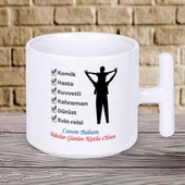 Kahraman Dürüst Evin Reisi Yazılı Babalar Gününe Özel Hediyelik T Kupa Bardak thumbnail 1