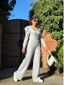 Fitilli prenses kol alt üst takım gri thumbnail 1