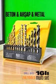 Zhltools Matkap Ucu Seti- Beton Metal Ahşap Matkap Ucu Drill Bits Set 16 lı SET thumbnail 1