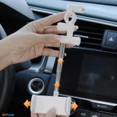 Zhltools Araç İçi Dikiz Aynası Telefon Tutucu Teleskopik Telefon Tutacağı Beyaz thumbnail 6