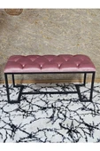 Siyah Boyalı - L - Ayaklı 100 cm x 38 cm Oturak - Bench - Makyaj Taburesi - Makyaj Oturak Pembe Renk 100 x 40 Boyut/Ebat thumbnail 4
