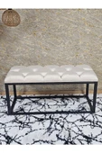 Siyah Boyalı Diktörtgen 100 cm x 40 cm Oturak Puf - Bench - Makyaj Oturağı - Oturak Krem Renk 100 x 40 Boyut/Ebat thumbnail 4