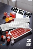 Zhltools Buz Kalıbı KARE İçecek Buz Kalıbı - Mutfak Buz Kalıbı Kolay Çıkarılır Buz Kalıbı 2 ADET thumbnail 1