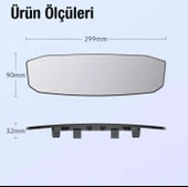 Zhltools SD-2415 Kavisli Dışbükey Geniş Açılı Araç Dikiz Aynası 299x90mm thumbnail 7