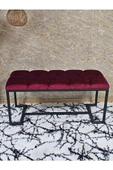 Siyah Boyalı - L - Ayaklı 100 cm x 38 cm Oturak - Bench - Makyaj Taburesi - Makyaj Oturak Bordo Renk 100 x 40 Boyut/Ebat - 4