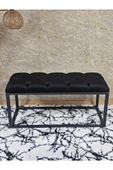 Siyah Boyalı Diktörtgen 100 cm x 40 cm Oturak Puf - Bench - Makyaj Oturağı - Oturak Siyah Renk 100 x 40 Boyut/Ebat thumbnail 4
