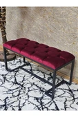 Siyah Boyalı - L - Ayaklı 100 cm x 38 cm Oturak - Bench - Makyaj Taburesi - Makyaj Oturak Bordo Renk 100 x 40 Boyut/Ebat - 3