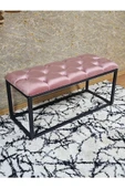 Siyah Boyalı Diktörtgen 100 cm x 40 cm Oturak Puf - Bench - Makyaj Oturağı - Oturak Pembe Renk 100 x 40 Boyut/Ebat thumbnail 3