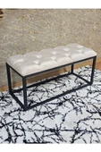 Siyah Boyalı Diktörtgen 100 cm x 40 cm Oturak Puf - Bench - Makyaj Oturağı - Oturak Krem Renk 100 x 40 Boyut/Ebat thumbnail 3