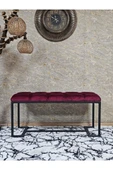 Siyah Boyalı - L - Ayaklı 100 cm x 38 cm Oturak - Bench - Makyaj Taburesi - Makyaj Oturak Bordo Renk 100 x 40 Boyut/Ebat - 1